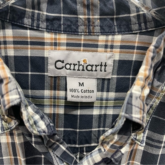Carhartt Men’s Plaid Short Sleeve Button Down Shirt Medium - Picture 4 of 9